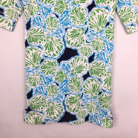 Lilly Pulitzer Midi/Mini Dress Chic Fit Blue Green Floral Print Women’s Size S - Picture 4 of 11